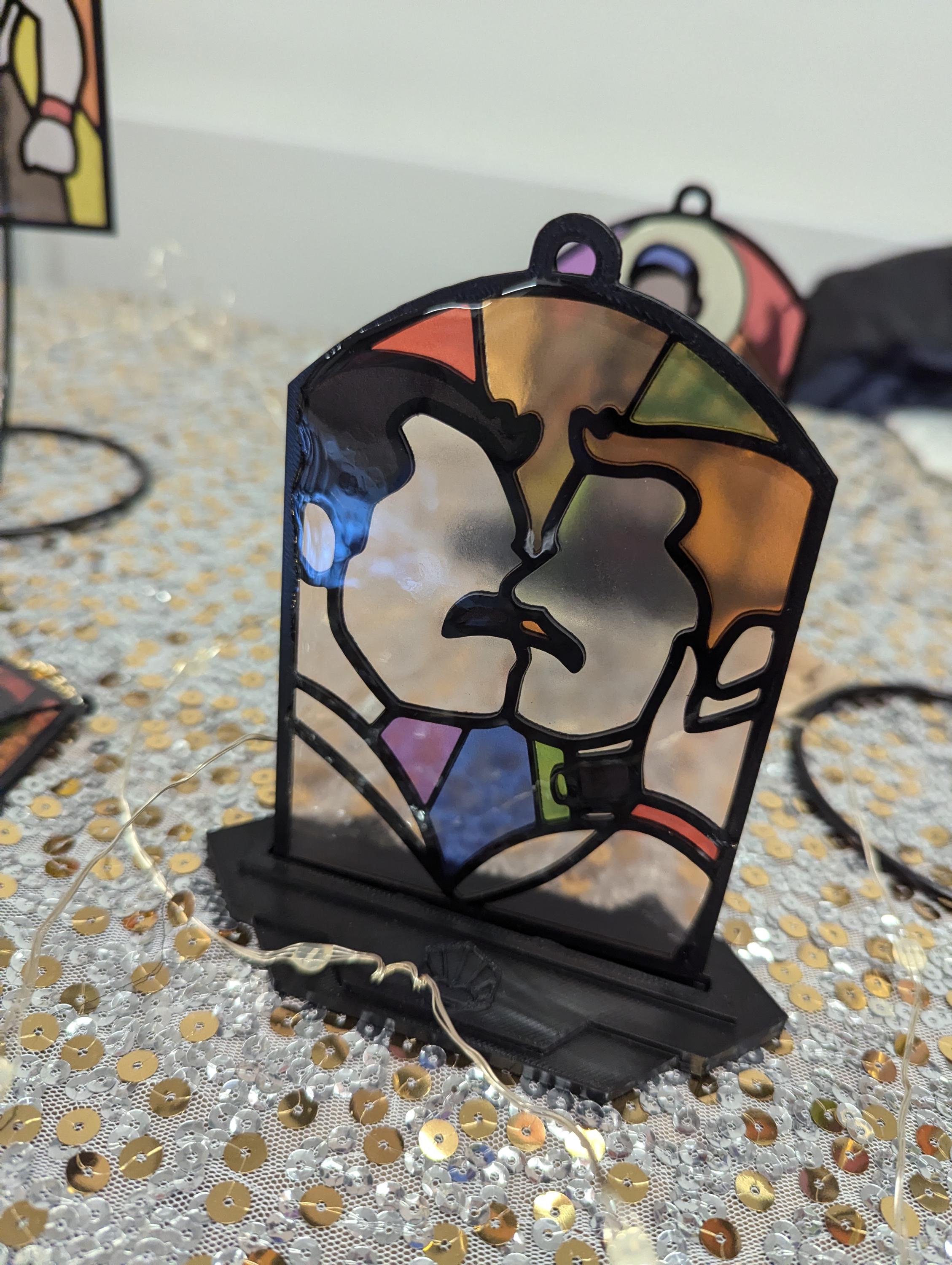 Dom/Sub Kiss - Queer Resin Stained Glass Style Design