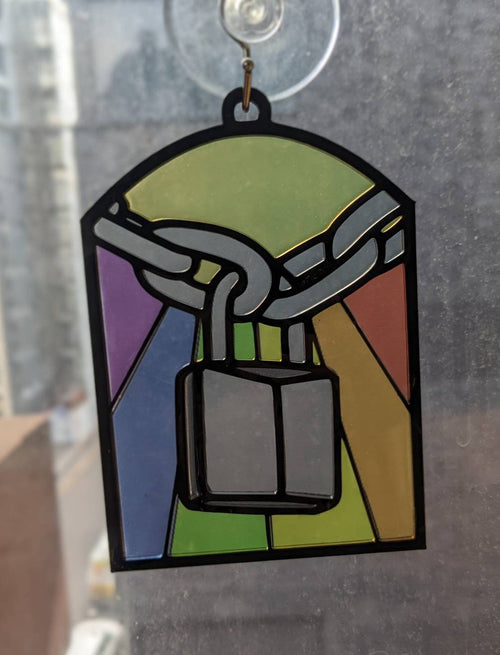 Collared - Queer Resin Stained Glass Style Design