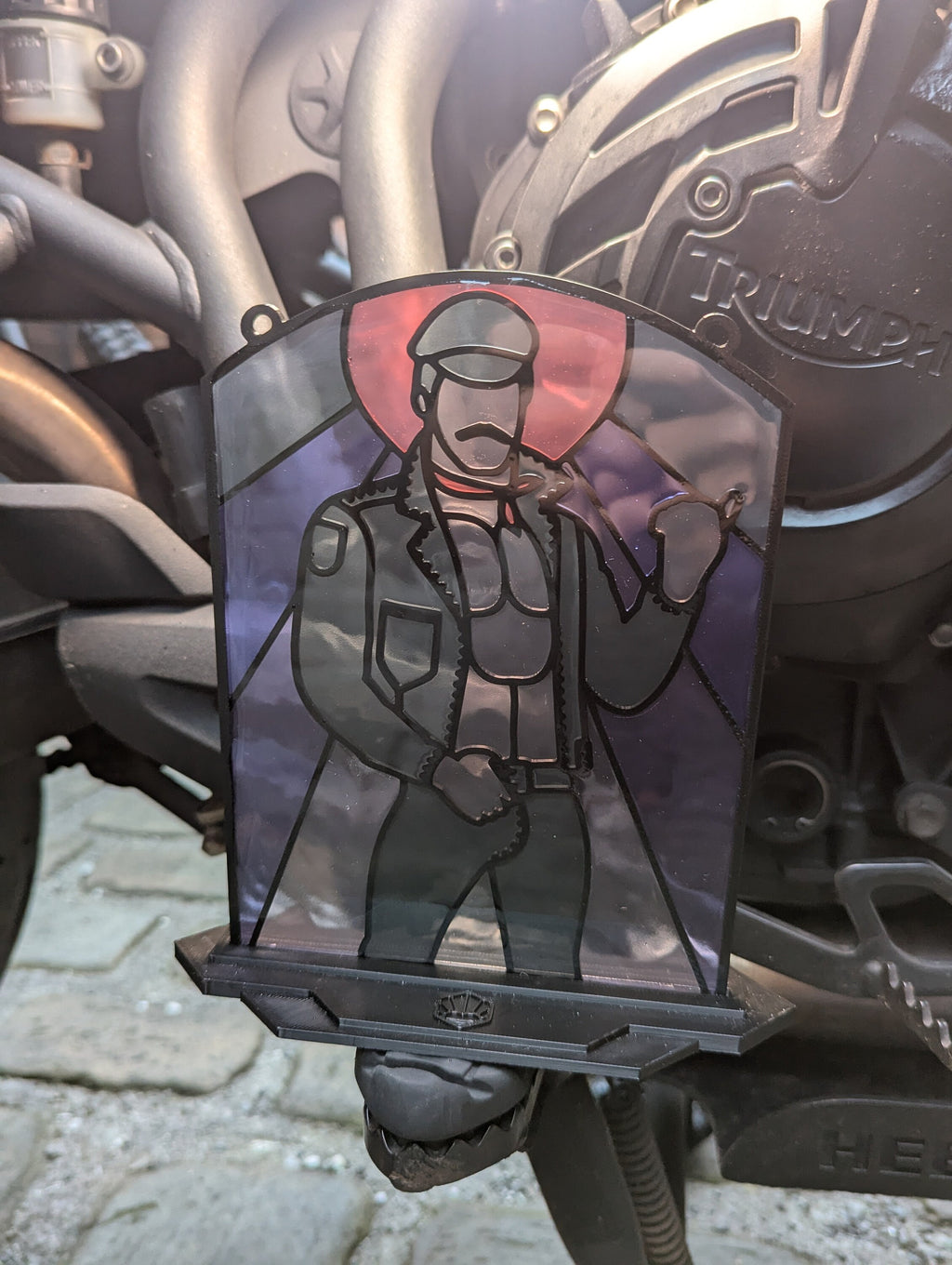 Leather biker - Queer Resin Stained Glass Style Design