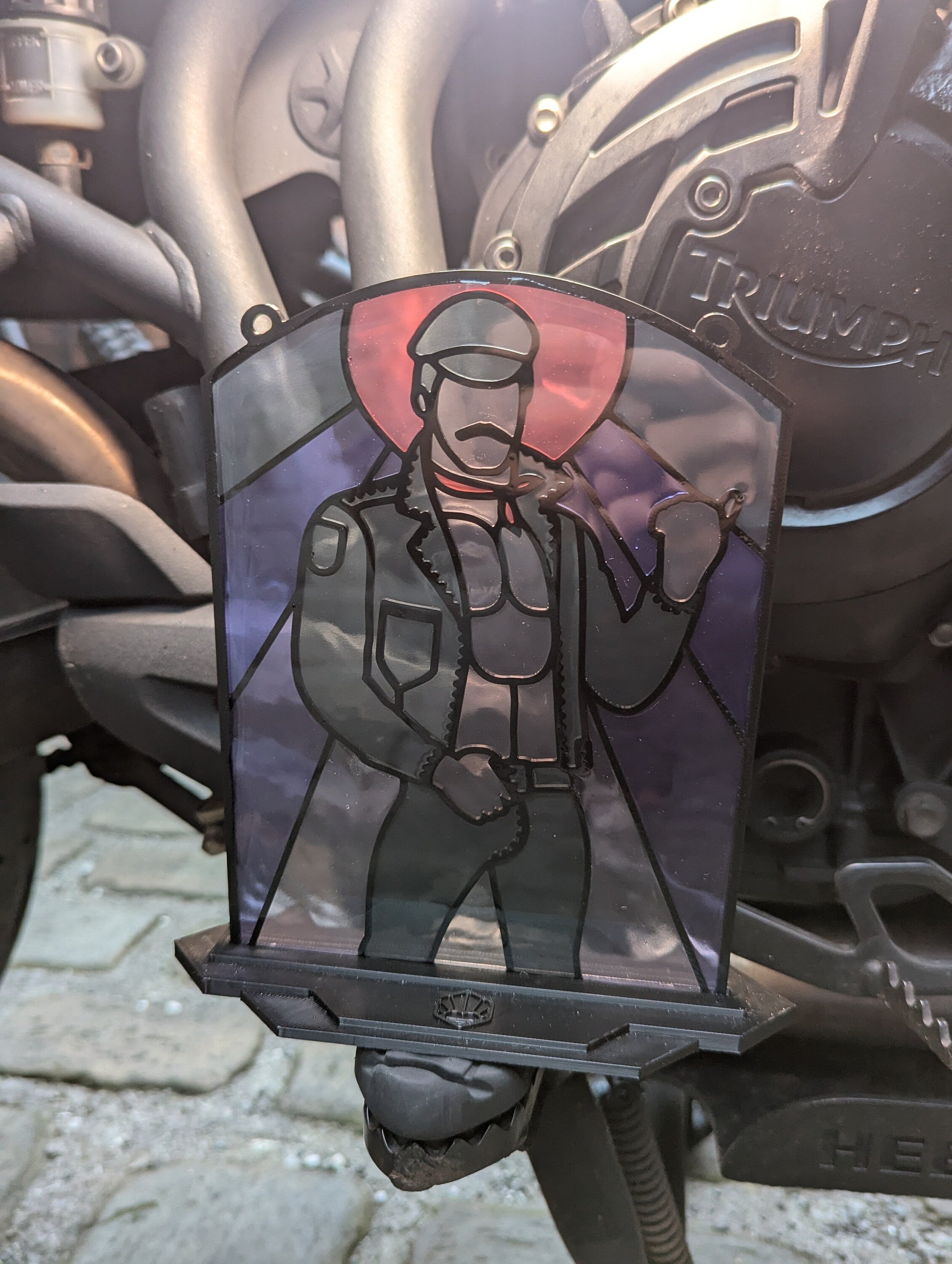 Leather biker - Queer Resin Stained Glass Style Design
