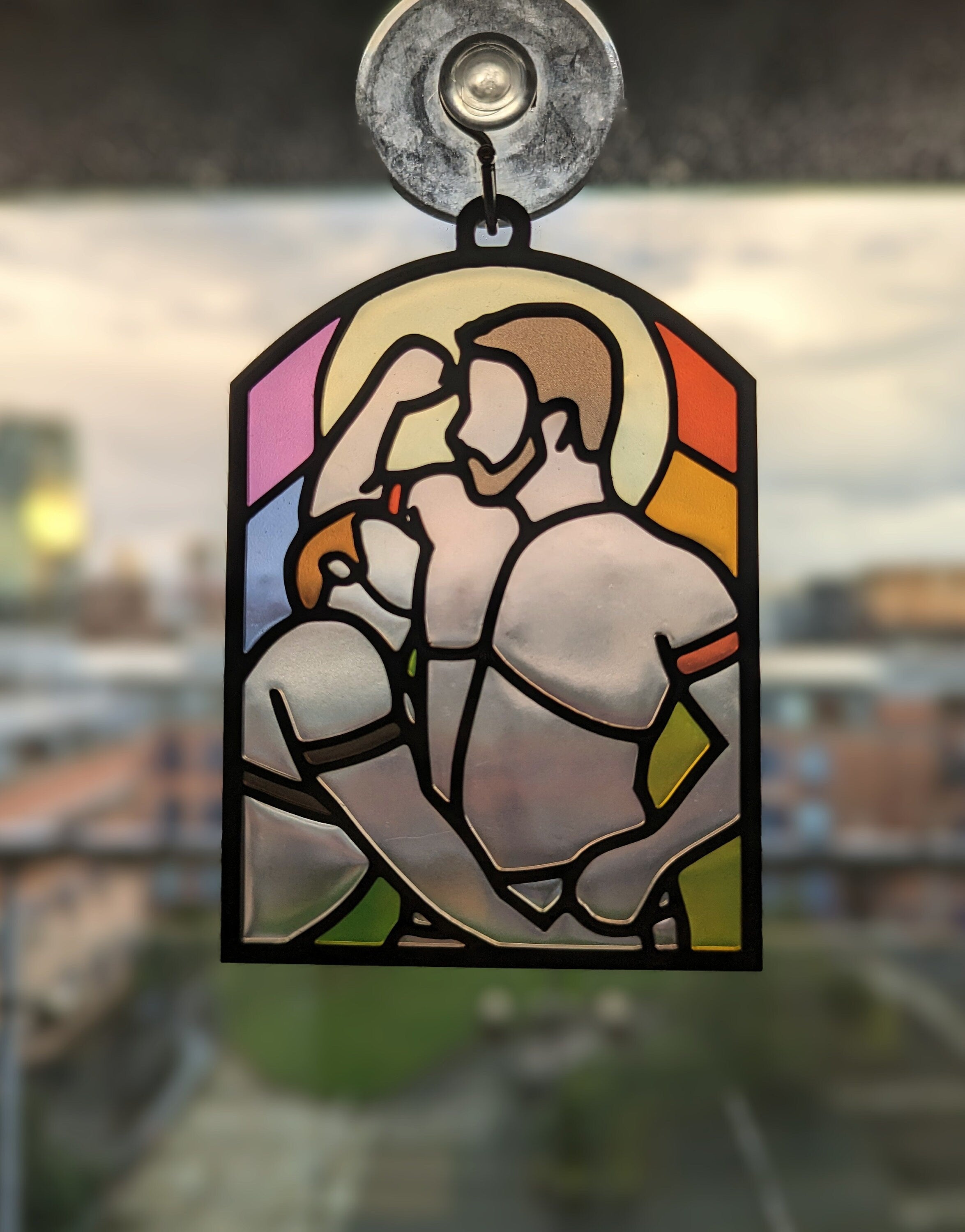 Pit Pig - Queer Resin Stained Glass Style Design