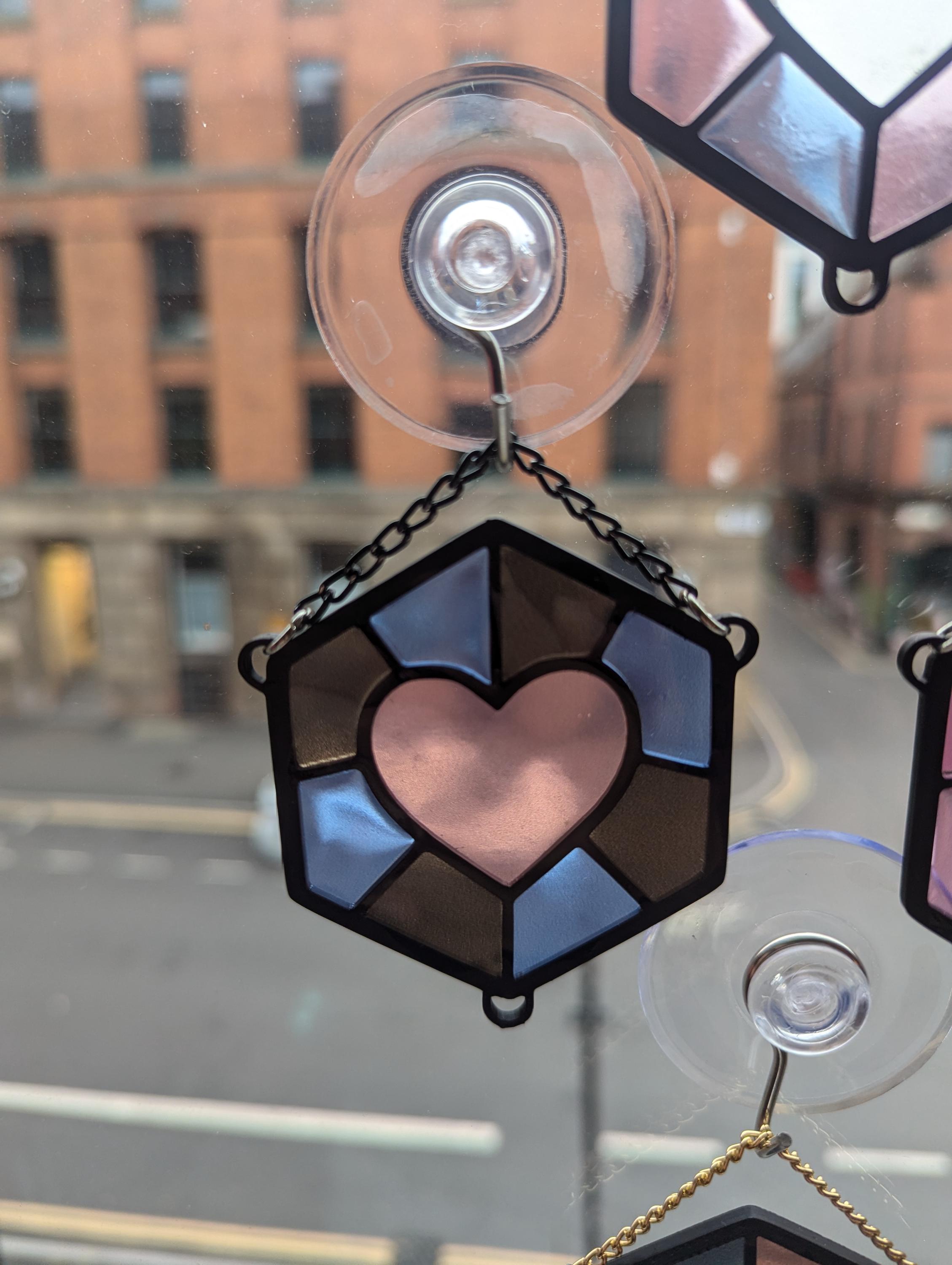 Pride Hex resin stained glass style design