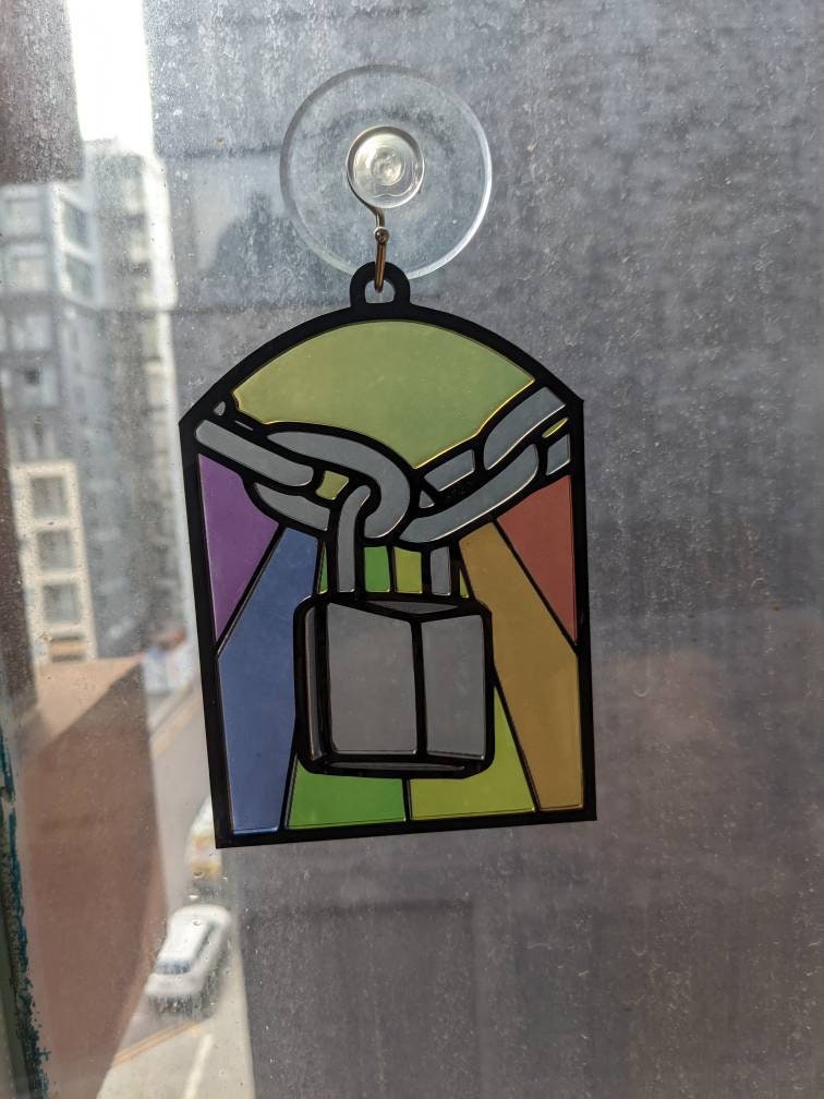 Collared - Queer Resin Stained Glass Style Design