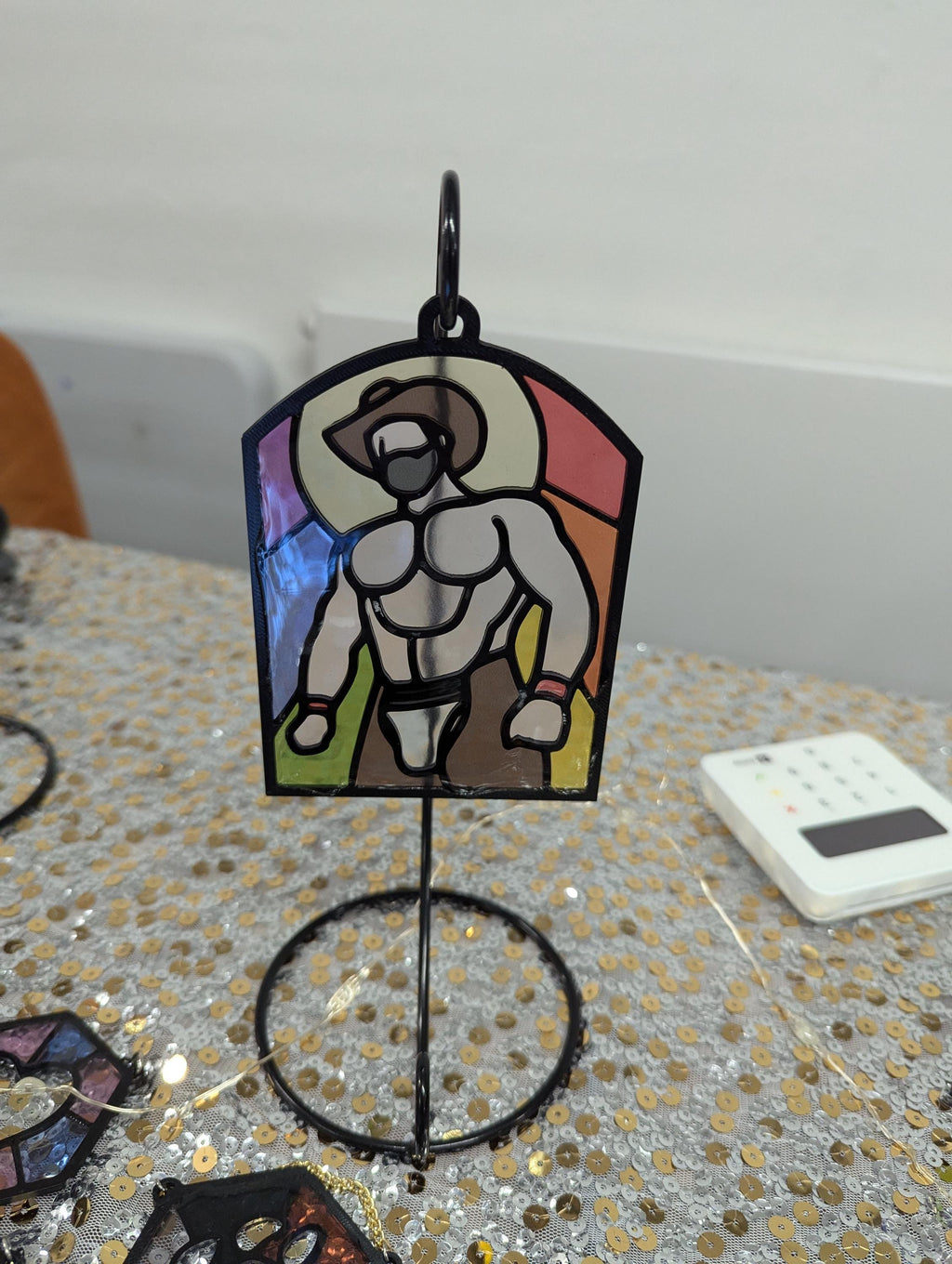 Rainbow Cowboy - Queer Resin Stained Glass Style Design