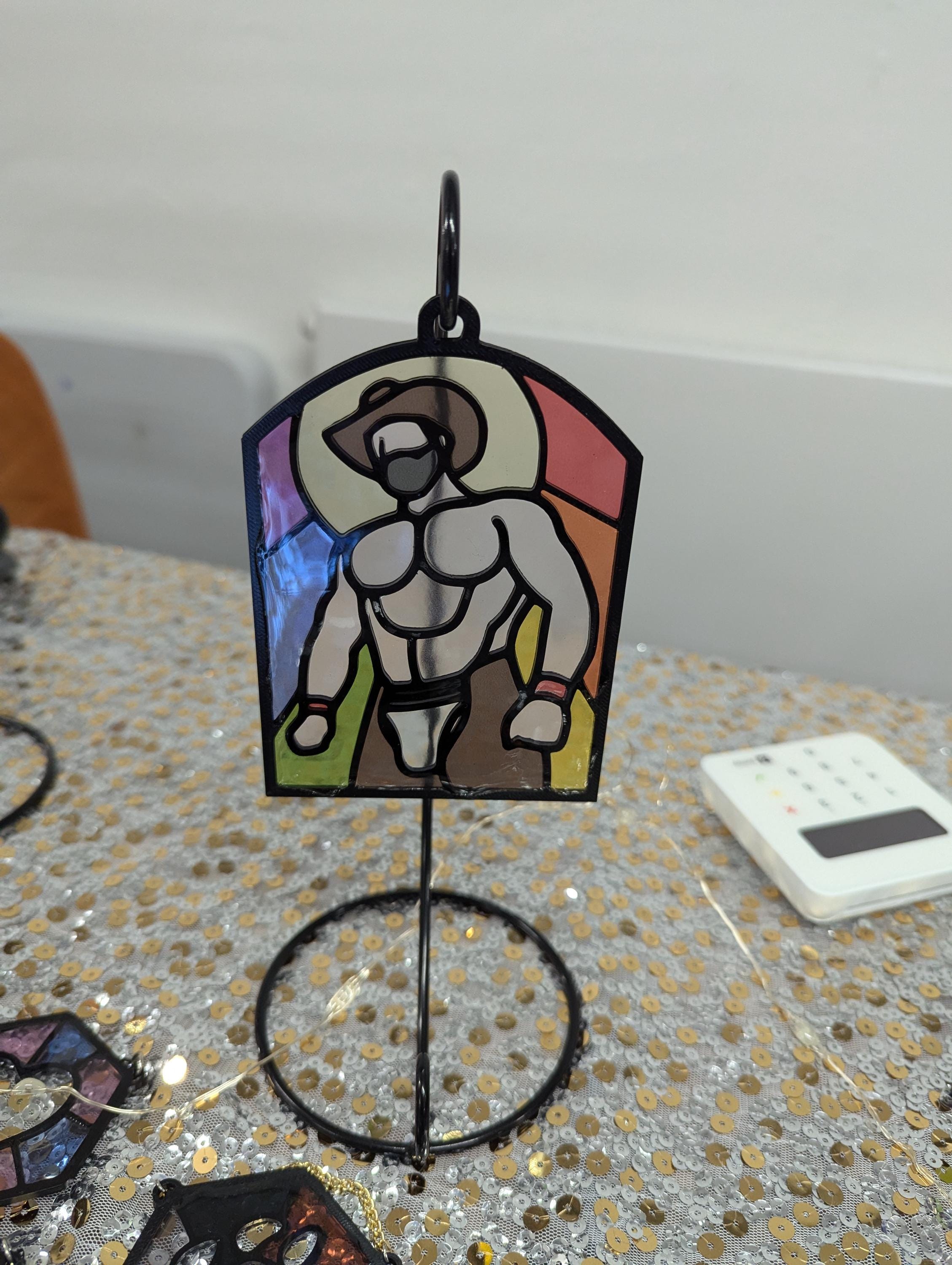 Rainbow Cowboy - Queer Resin Stained Glass Style Design