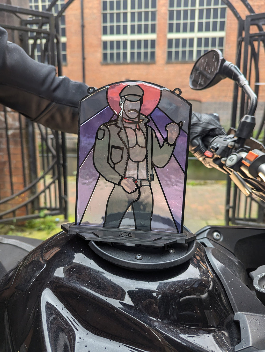 Leather biker - Queer Resin Stained Glass Style Design