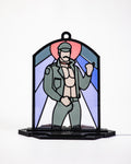 Leather biker - Queer Resin Stained Glass Style Design