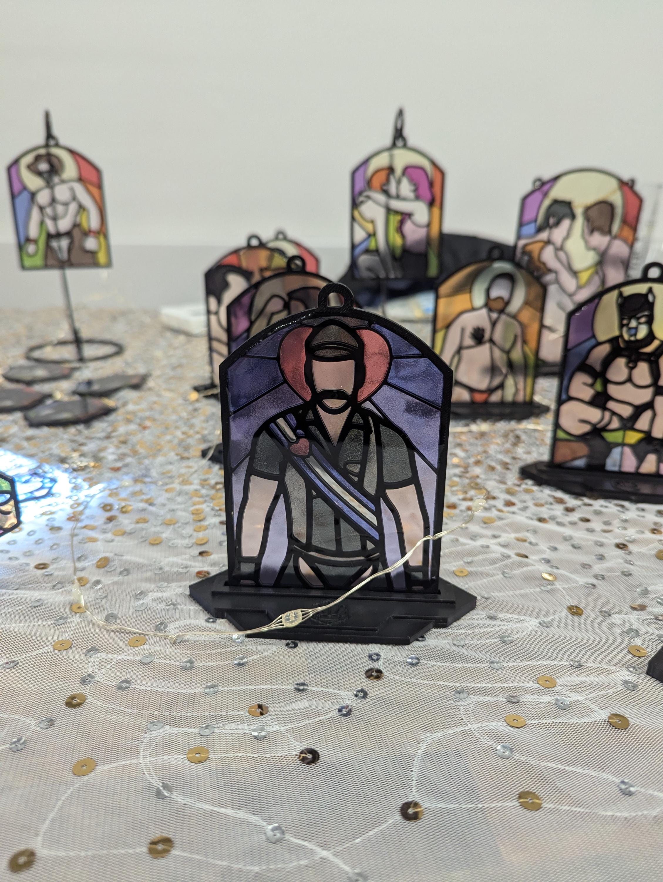 Leather Daddy - Resin Stained Glass Style Design