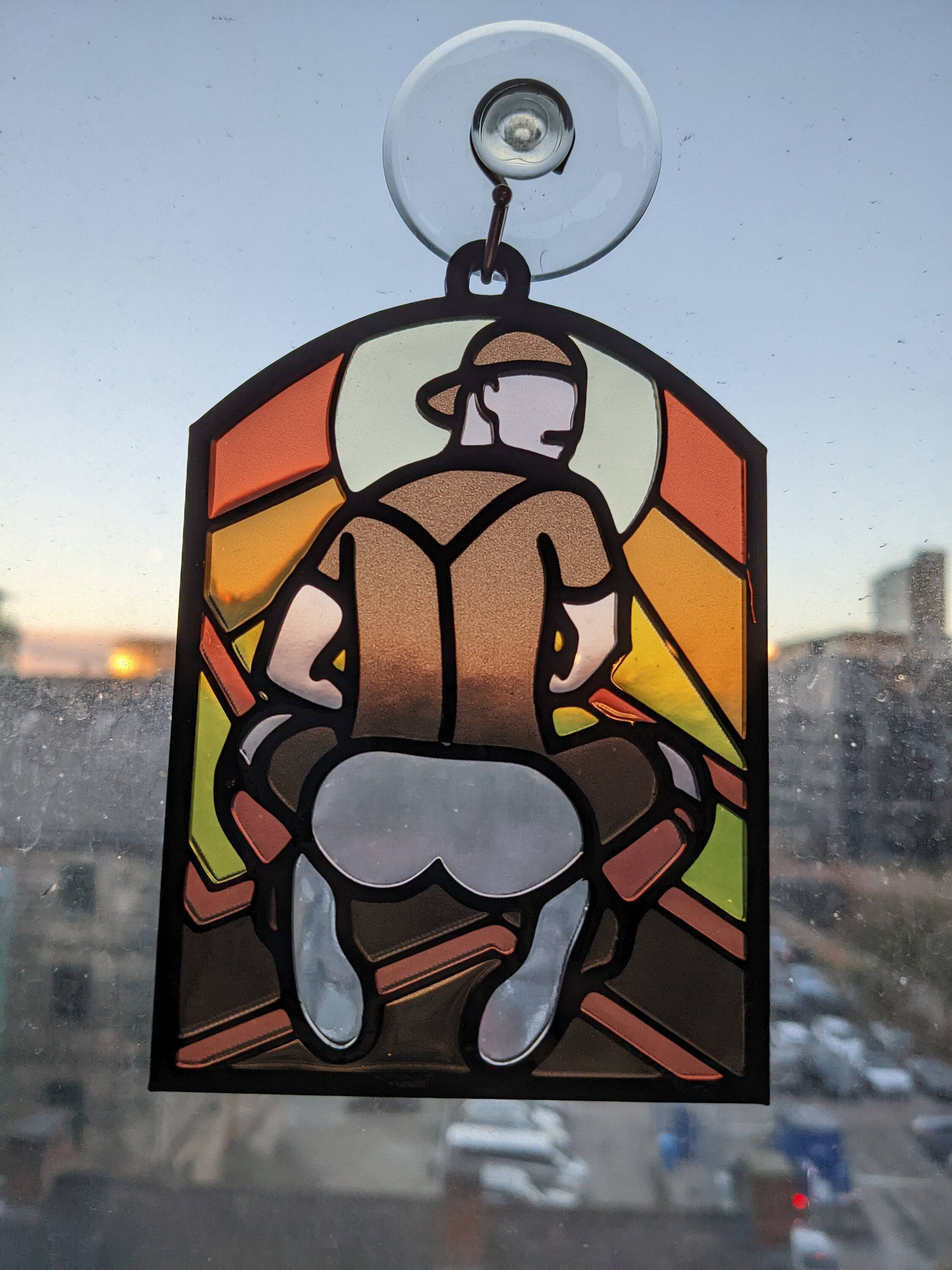 Rubber Butt - Queer Resin Stained Glass Style Design