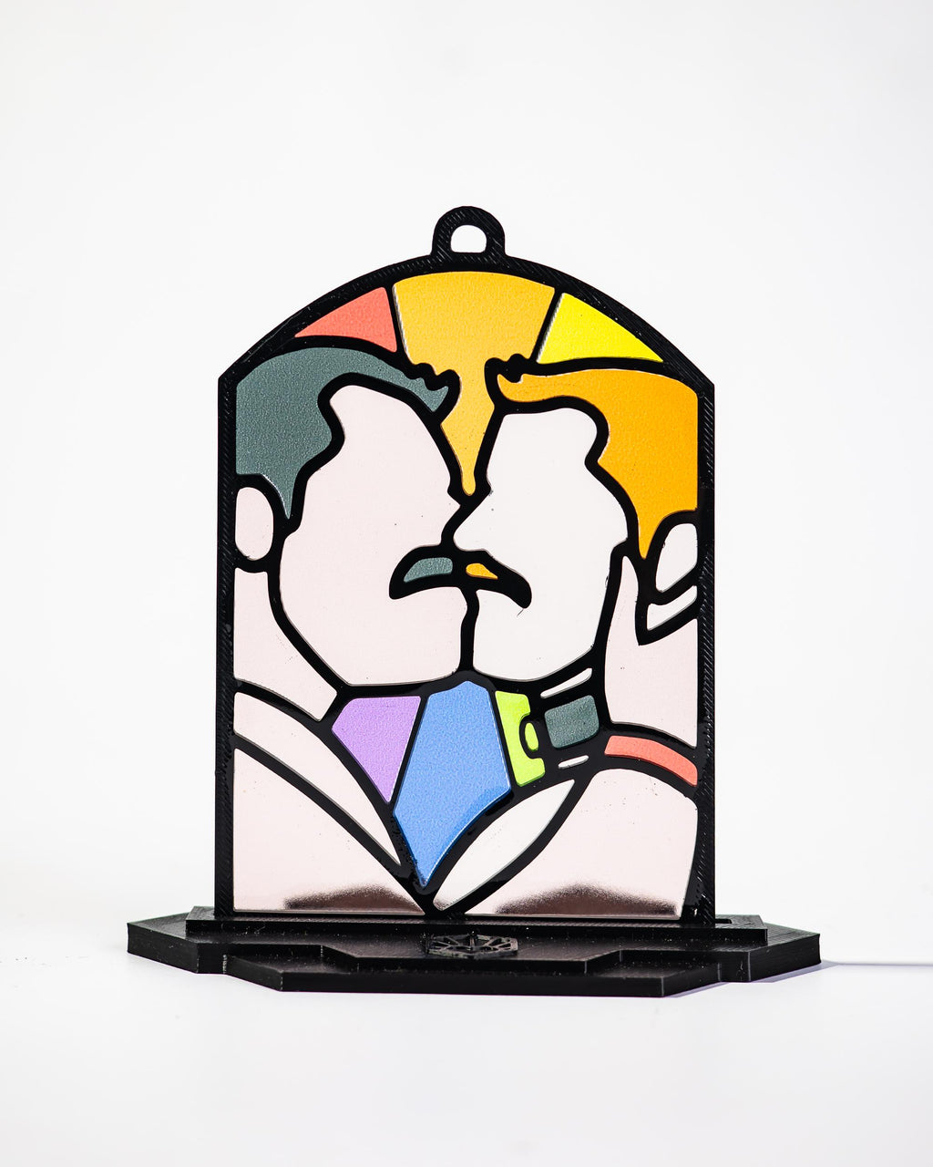 Dom/Sub Kiss - Queer Resin Stained Glass Style Design