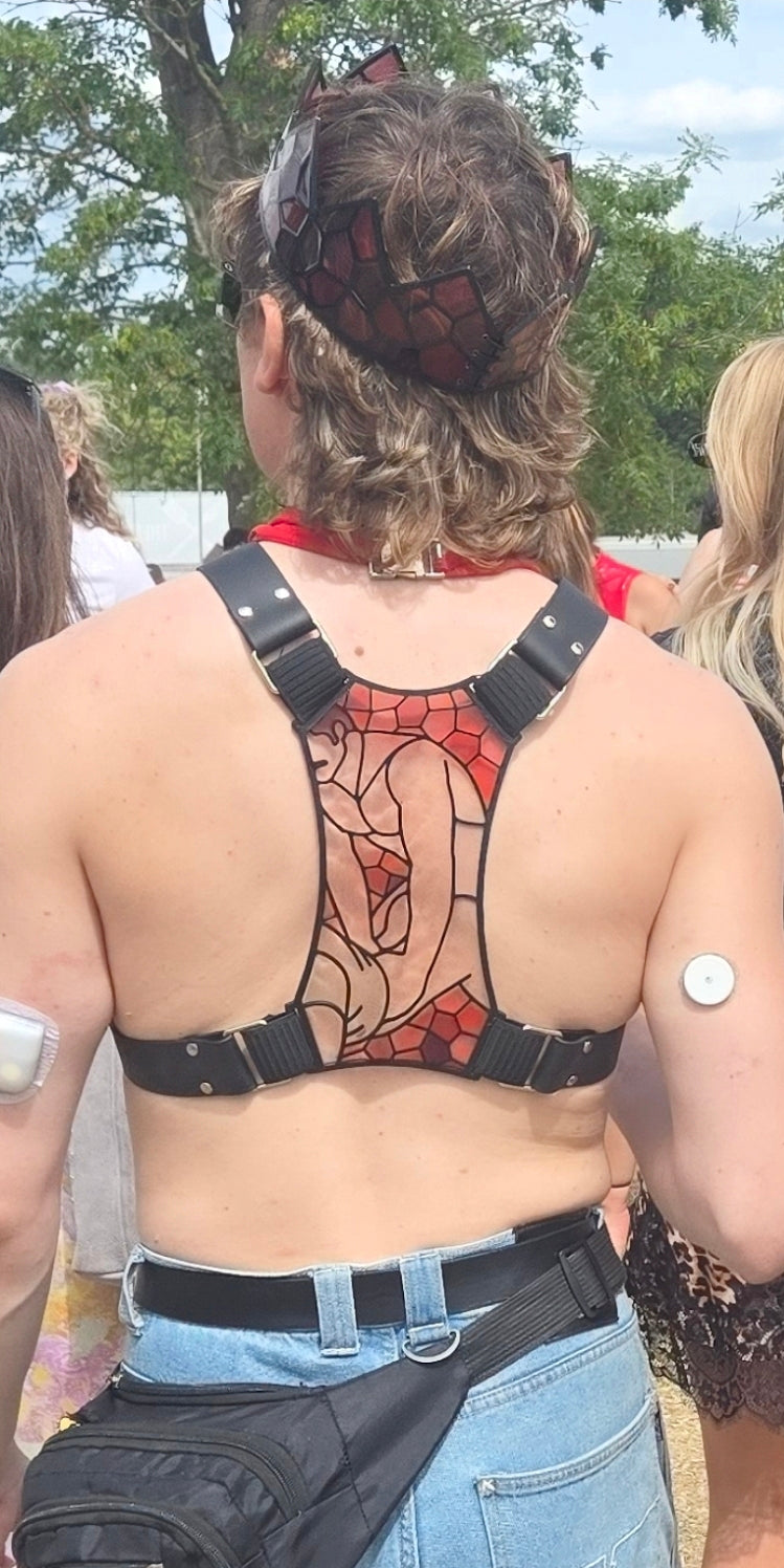 Stained Glass Resin Harness - Red
