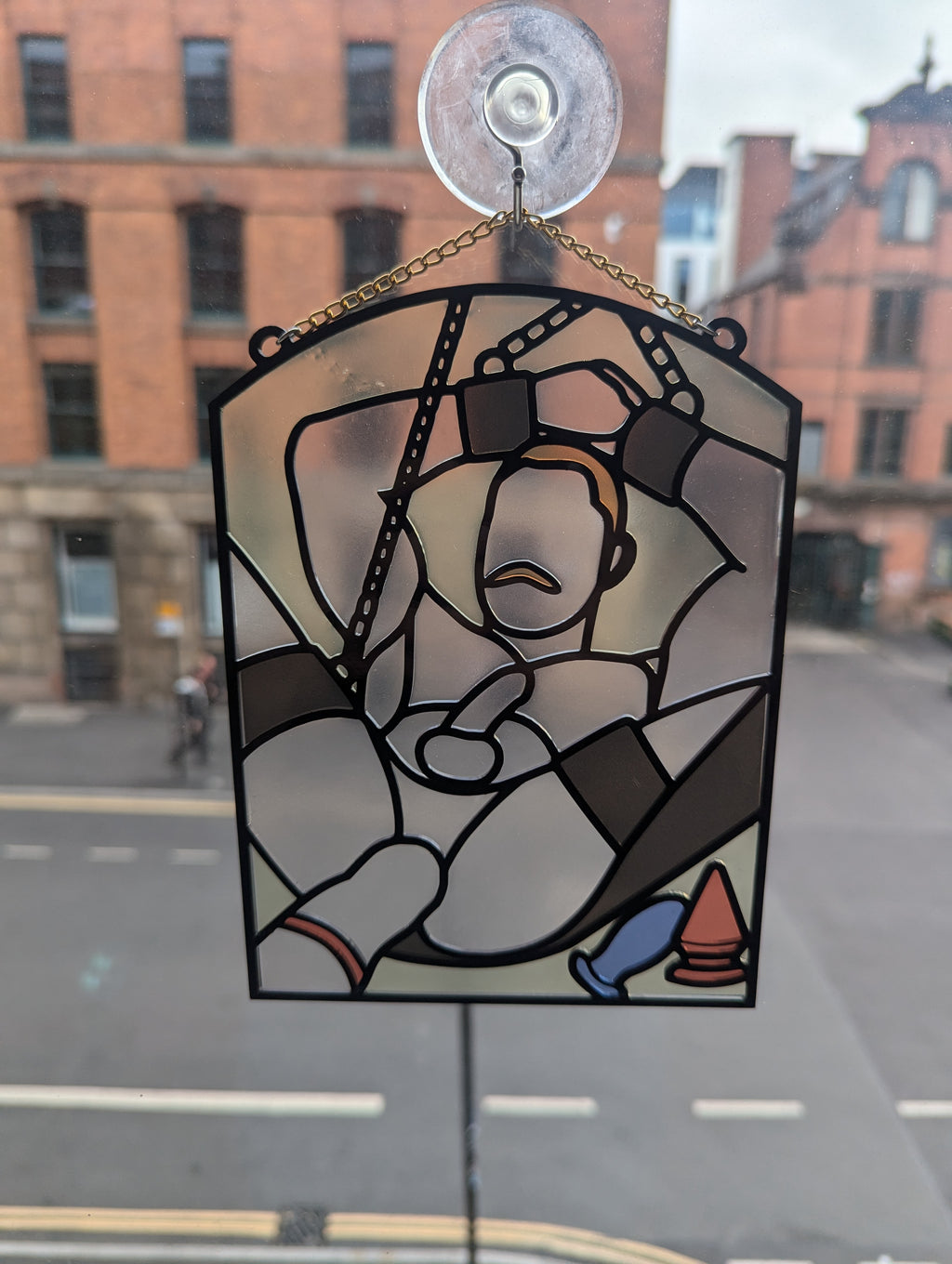 Fist pig - Queer Resin Stained Glass Style Design