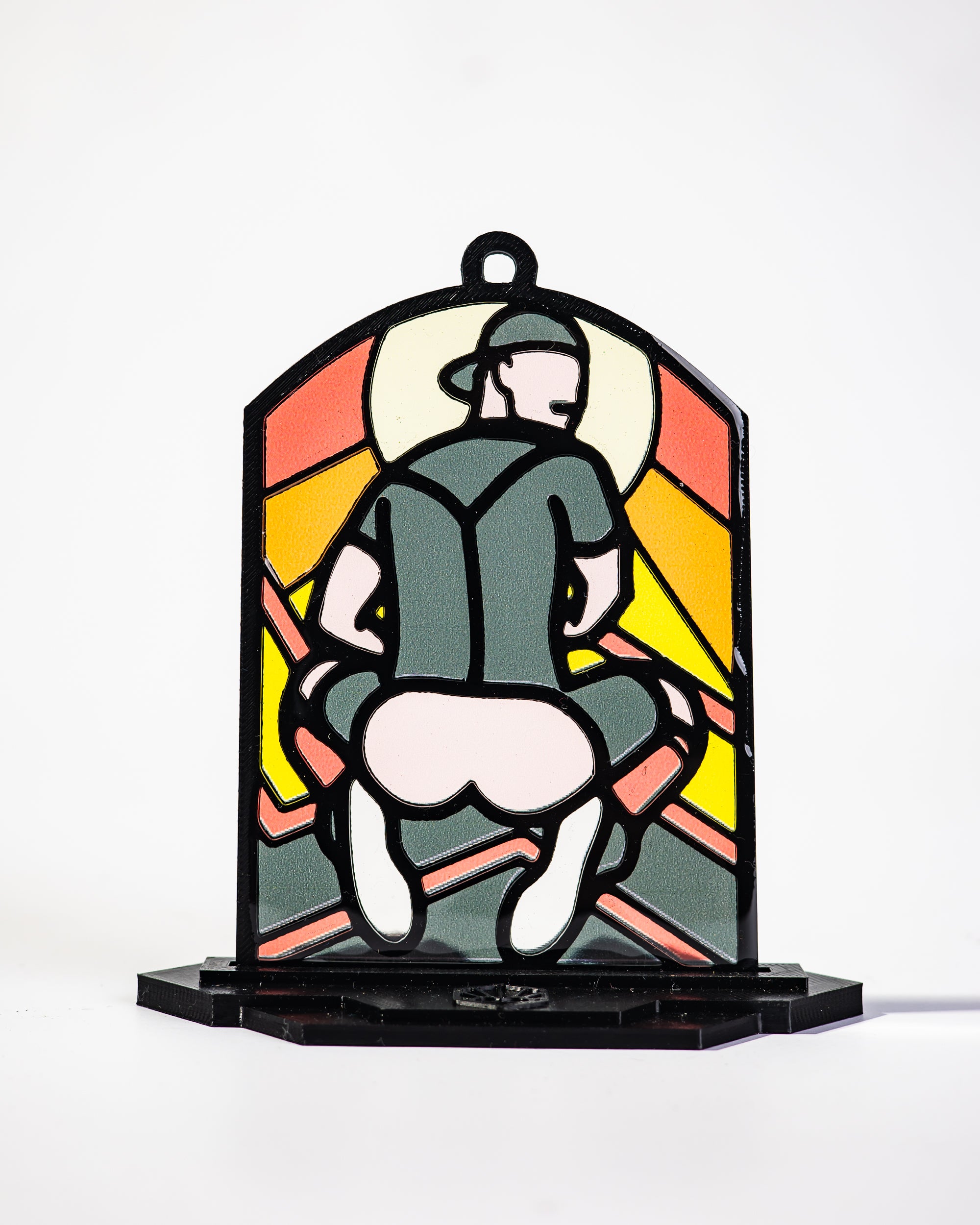 Rubber Butt - Queer Resin Stained Glass Style Design