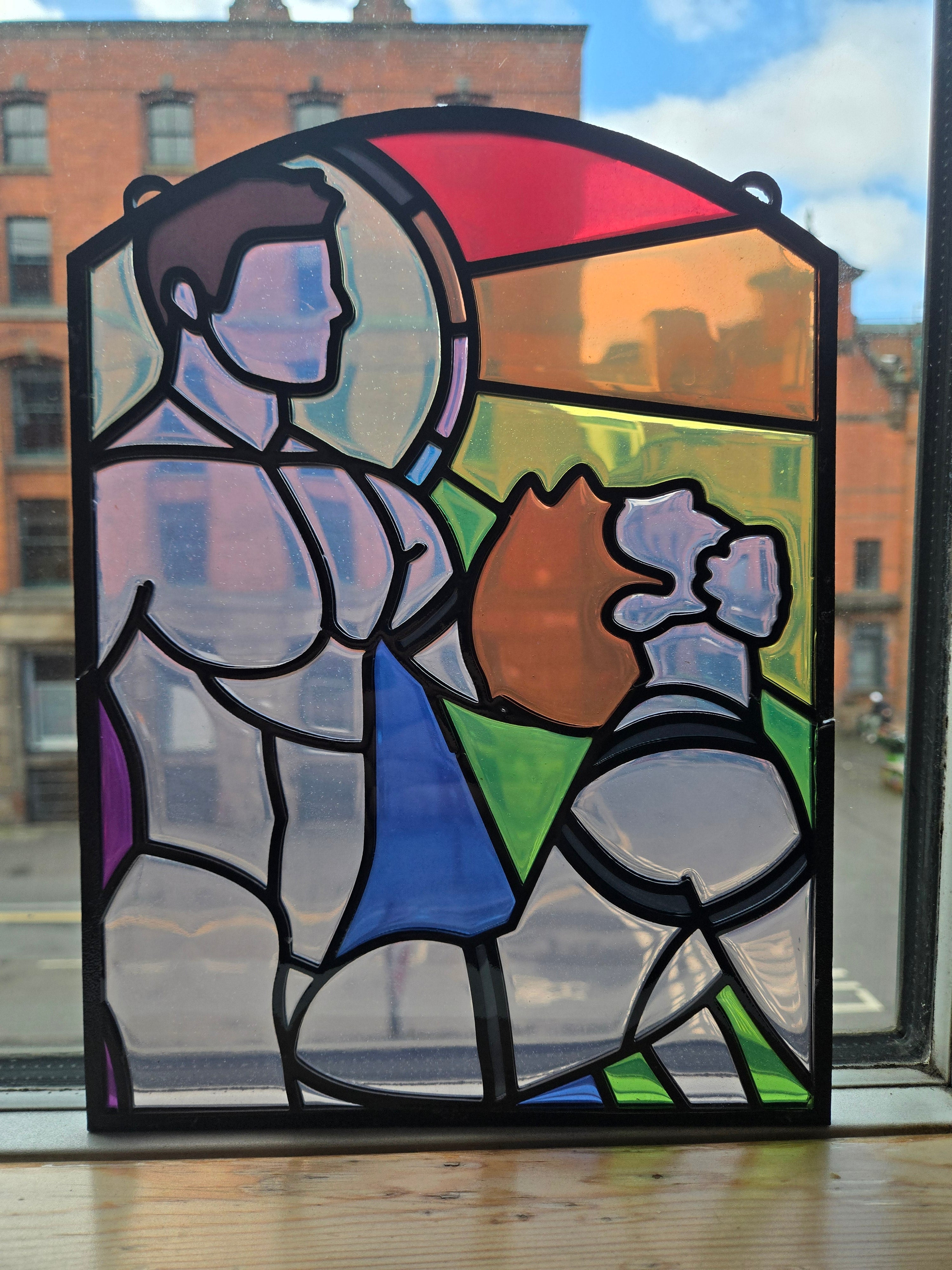 Mature - Look Up - Queer Resin Stained Glass Style Design