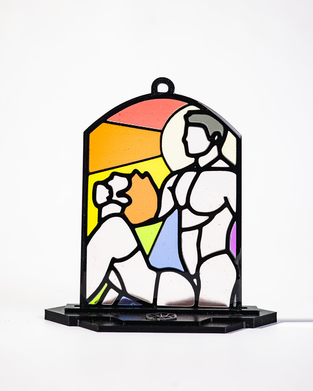 Mature - Look Up - Queer Resin Stained Glass Style Design